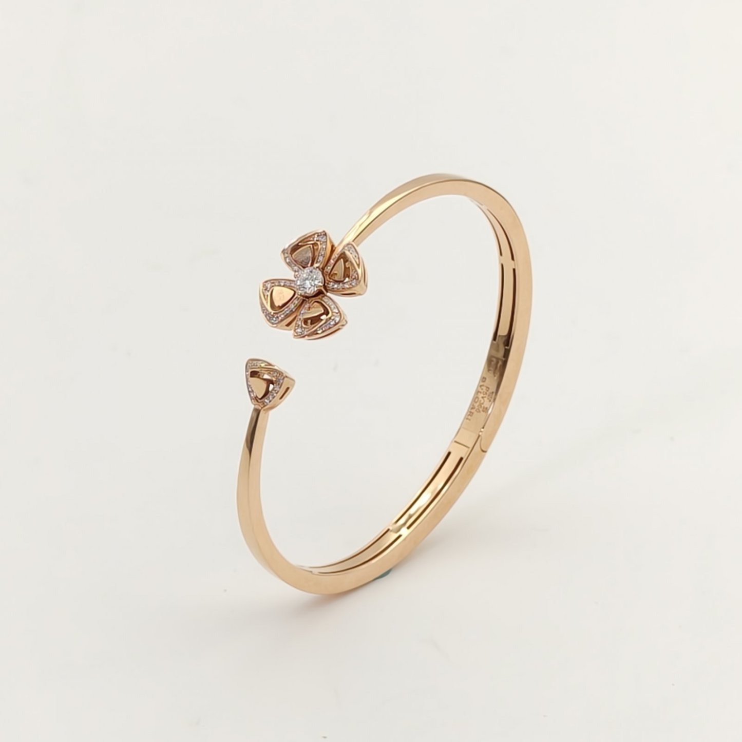 BVLGARI Rose Gold Fiorever Collection Full Diamond Open Bracelet S 18K 18K Rose Gold,Diamond-Hana Vintage