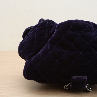 CHANEL Vintage Showpiece Velvet Mini Frog Bag, Purple Velvet, 2013, Sliver Hardware