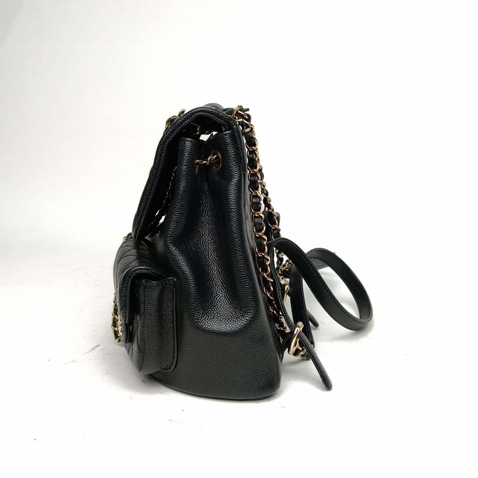 *CHANEL 23P Duma Drawstring Flap Backpack with Two Pockets, Medium Size, 21cm-Hana Vintage