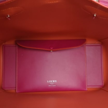 LOEWE Purple Sliver Hardware Tote Bag With Detachable Pouch Shoulder Bag-Hana Vintage