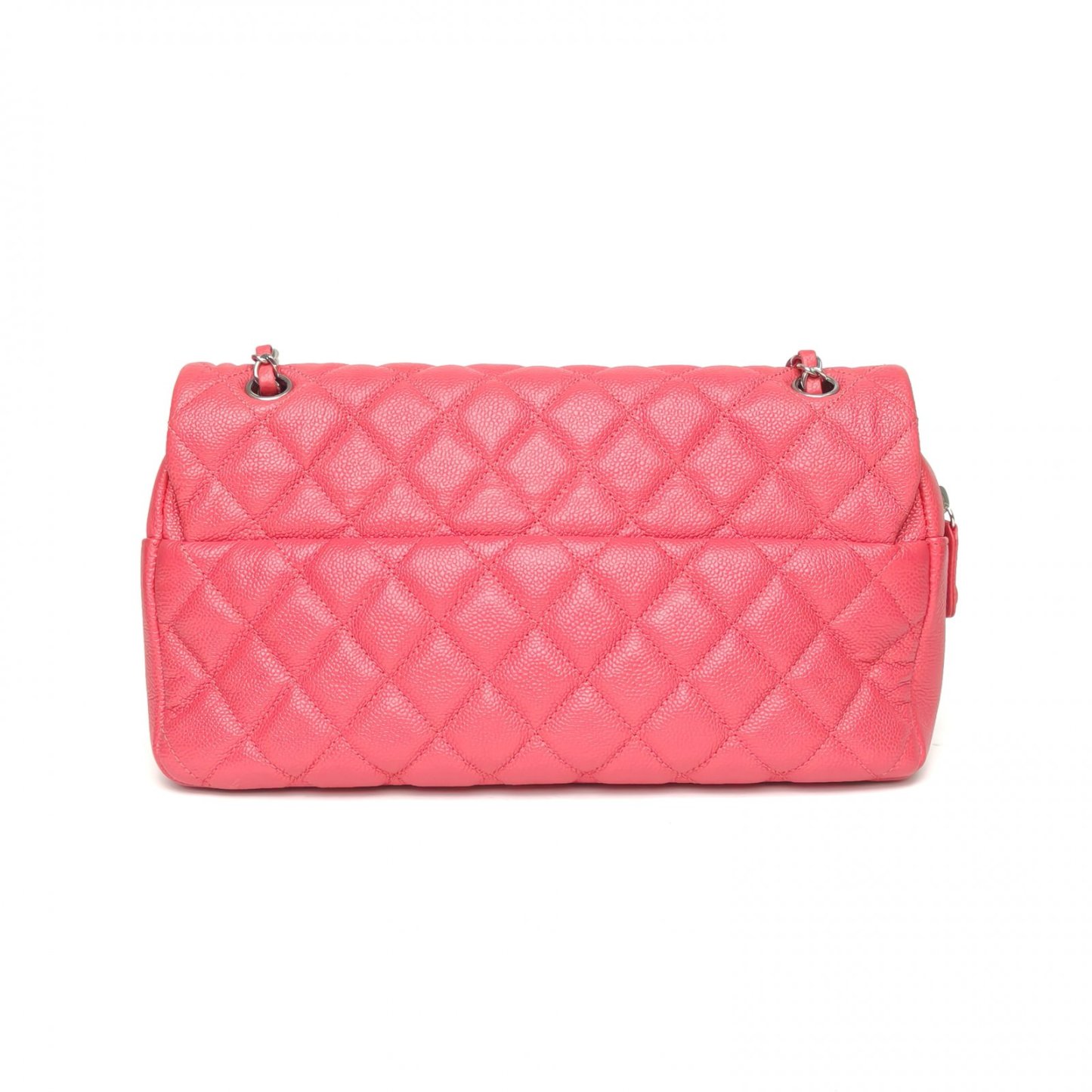 *CHANEL Red 2015 Sliver Hardware Quilted Pattern Seasonal Style with Zipper Camera Bag CF Flap Bag 30cm-Hana Vintage