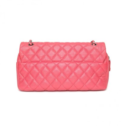 *CHANEL Red 2015 Sliver Hardware Quilted Pattern Seasonal Style with Zipper Camera Bag CF Flap Bag 30cm-Hana Vintage