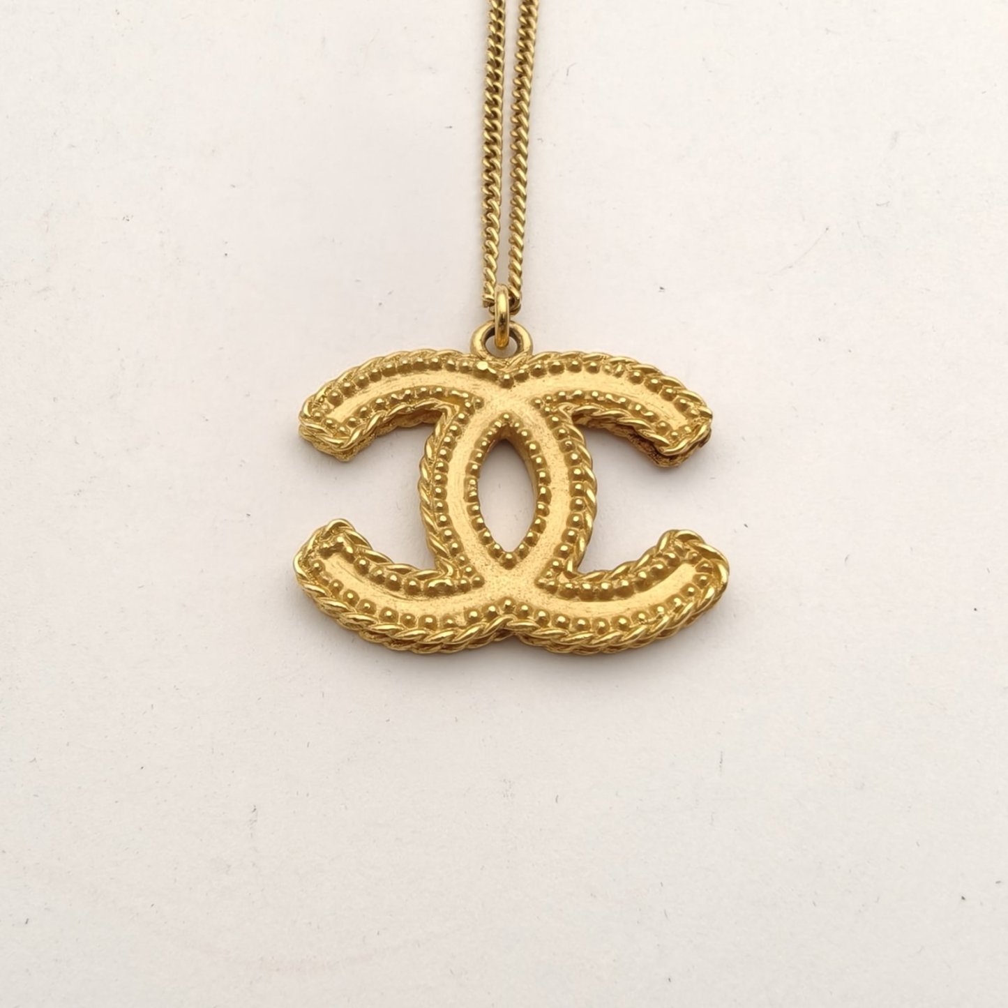 CHANEL Wheat Ear Double C Necklace Alloy