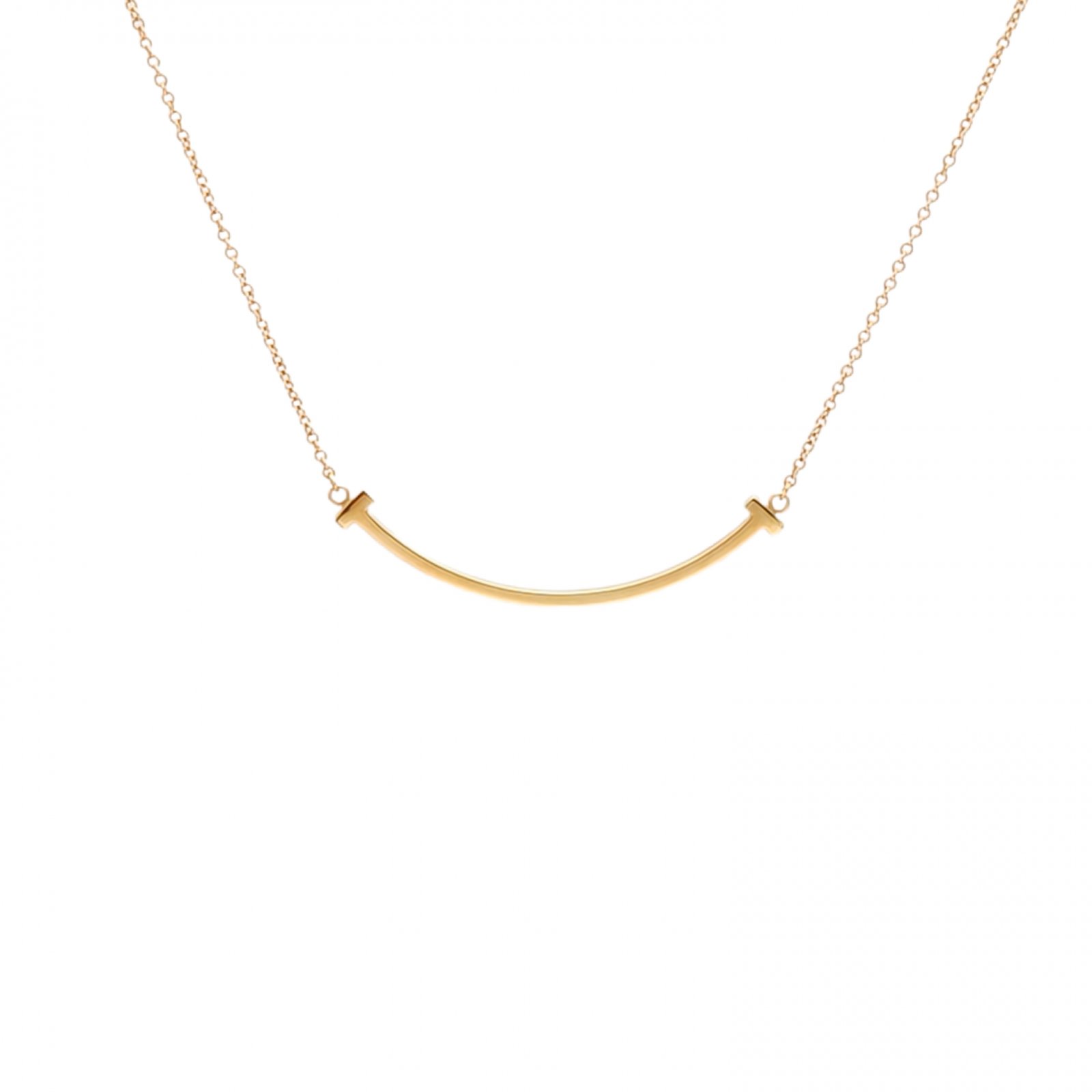 TIFFANY&CO Tiffany T Smile Necklace Small 18K Rose Gold-Hana Vintage