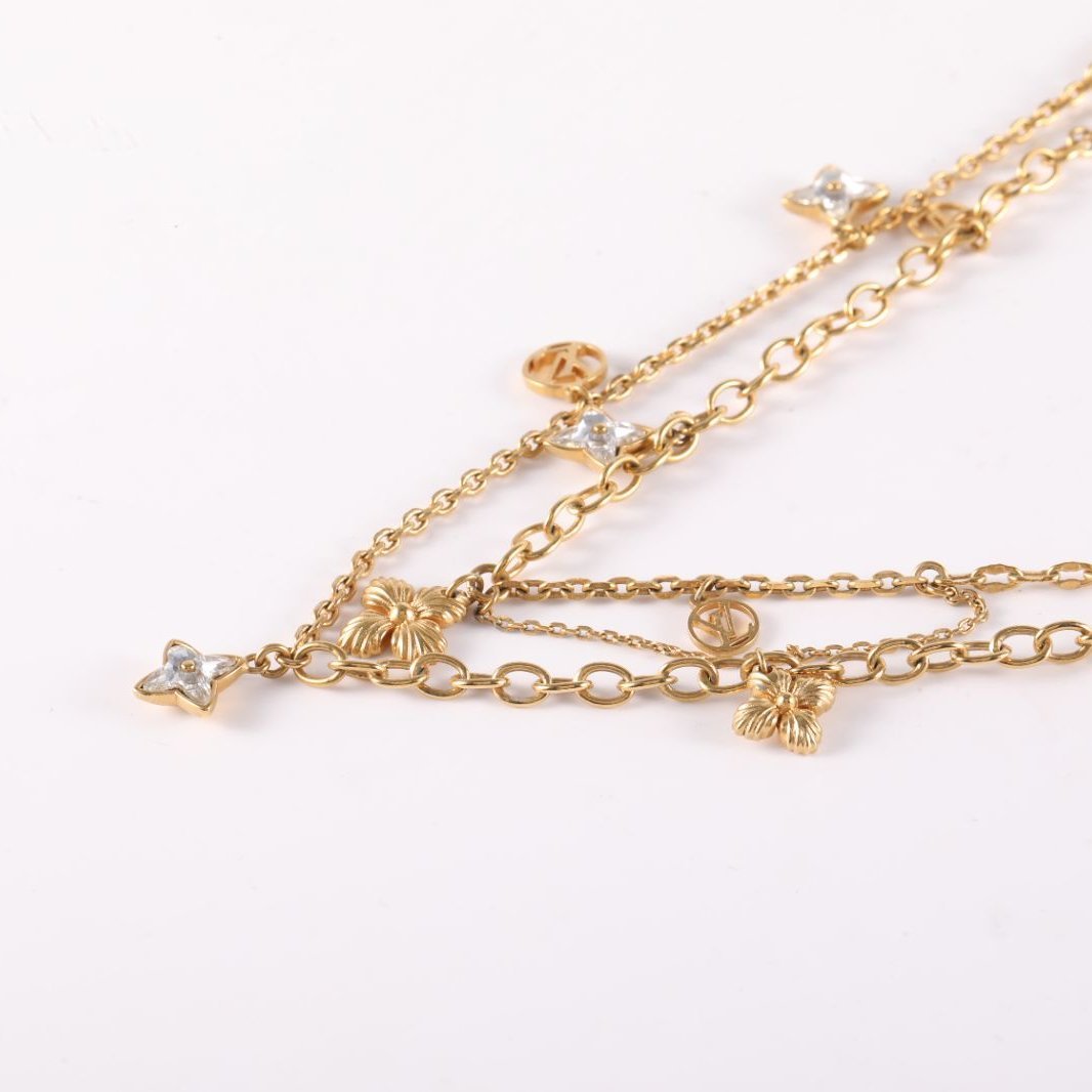 LOUIS VUITTON LV Clover Double-layer Necklace Alloy-Hana Vintage