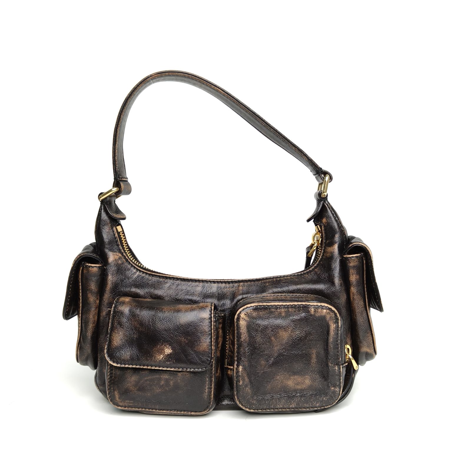 *MIUMIU Hobo Motorcycle Bag Embossed Engraved Logo-Hana Vintage
