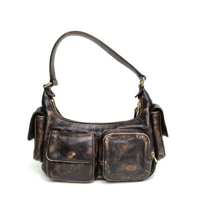 *MIUMIU Hobo Motorcycle Bag Embossed Engraved Logo-Hana Vintage