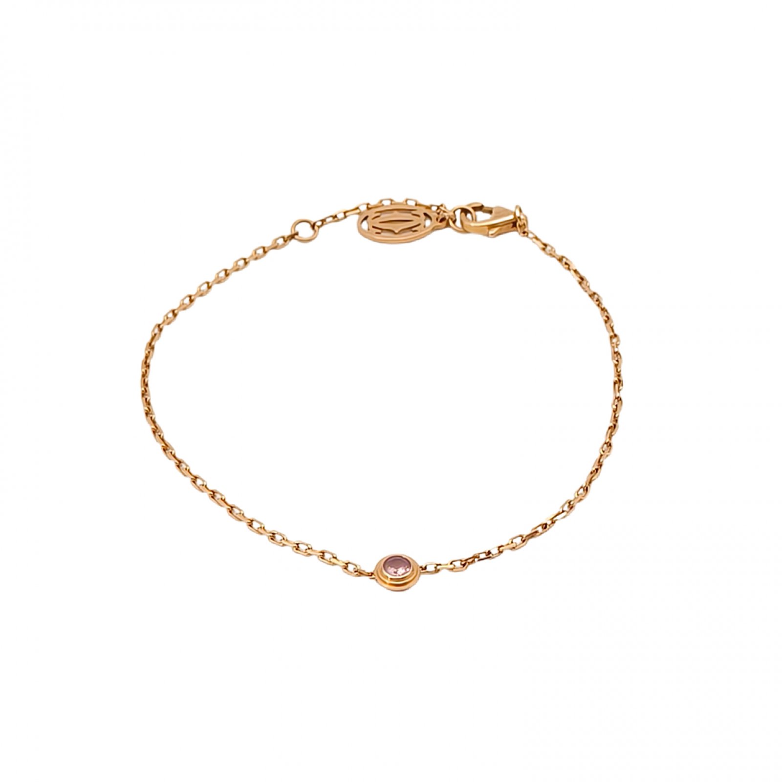 CARTIER Rose Gold Diamond Amour Pink Sapphire Bracelet 18K 18K Rose Gold-Hana Vintage