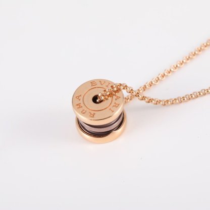 BVLGARI Rose Gold Coil Brown mini Necklace 18K 18K Rose Gold-Hana Vintage