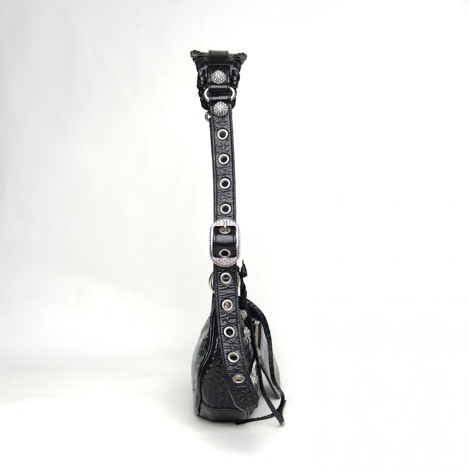 *BALENCIAGA Le Cagole Motorcycle Loop xs 25.9cm Crocodile Embossed-Hana Vintage