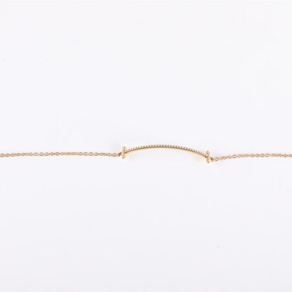 TIFFANY&CO Tiffany T Smile Bracelet 18K Gold,Diamond-Hana Vintage
