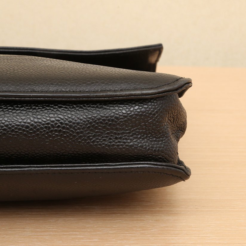*CHANEL Vintage Black Calfskin Mailman Briefcase-Hana Vintage