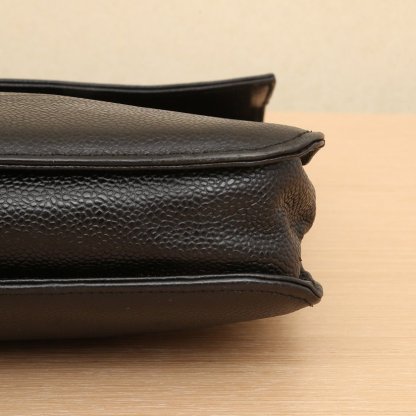 *CHANEL Vintage Black Calfskin Mailman Briefcase-Hana Vintage