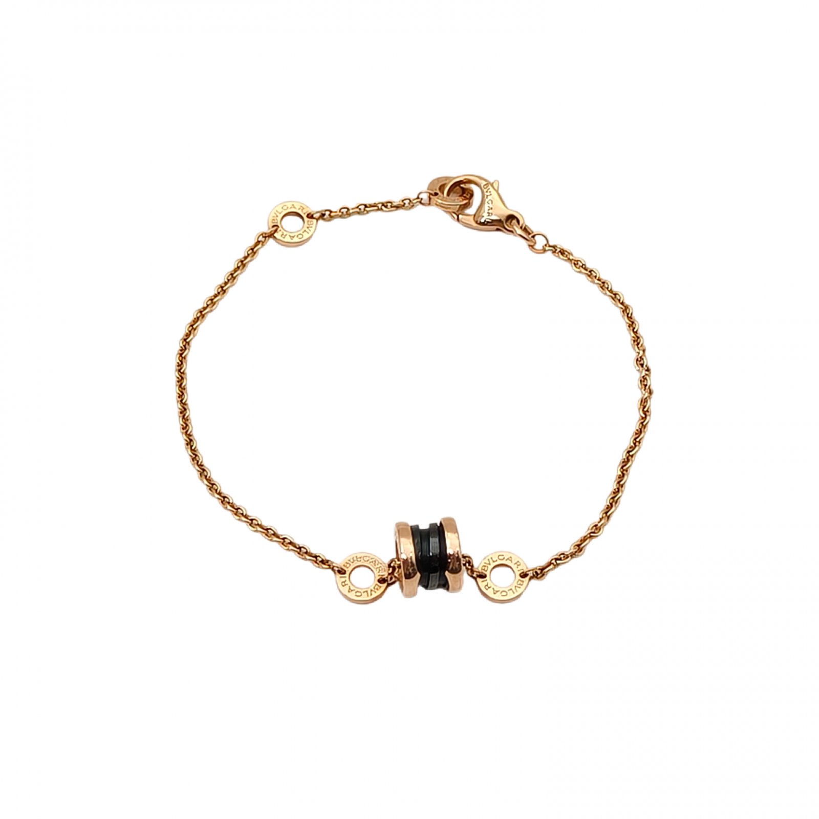 BVLGARI B.ZERO1 Coil Bracelet 18K Rose Gold,Black Ceramic-Hana Vintage