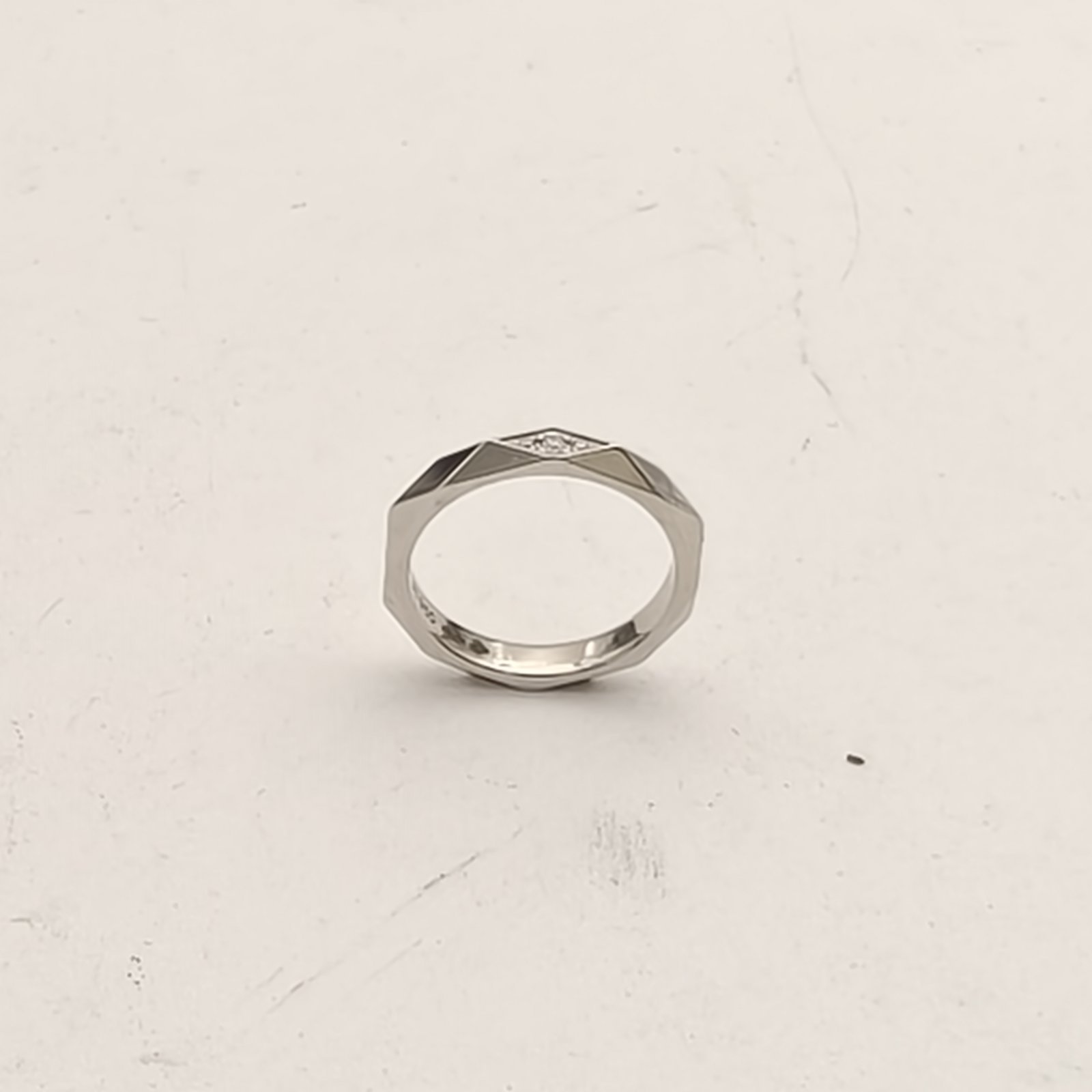 Boucheron Facette Collection Geometric Design Ring 47 Platinum 950,Diamond