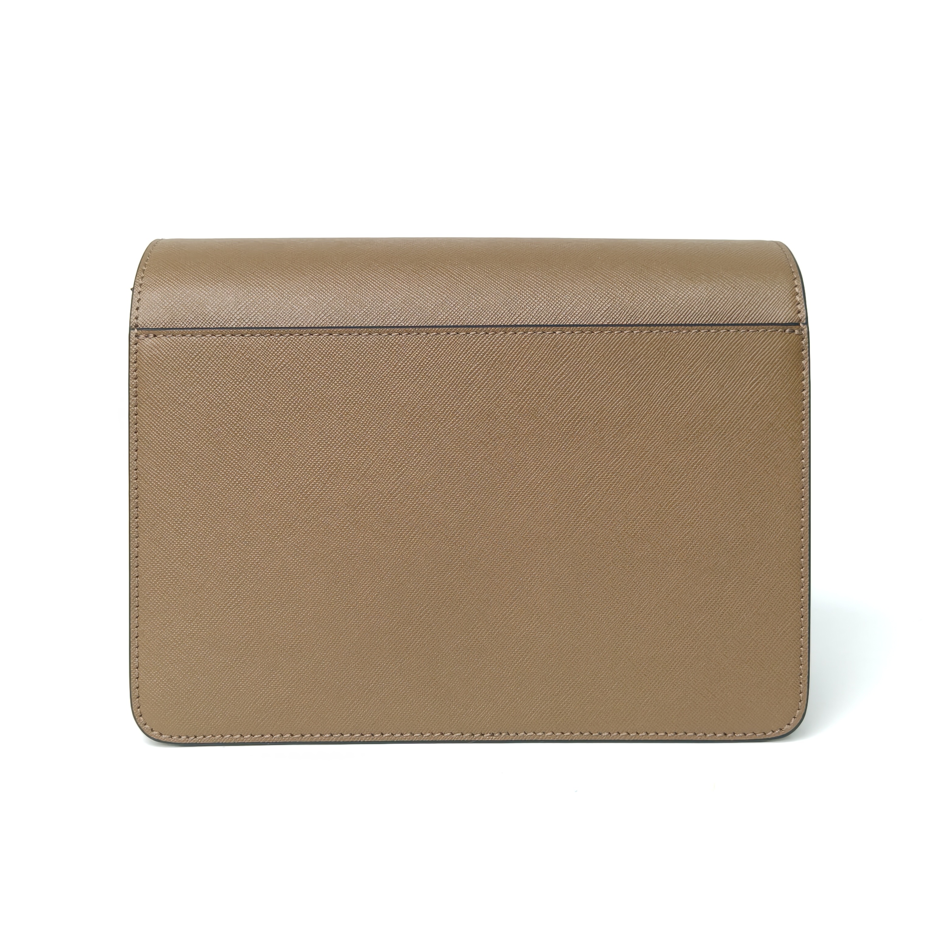 MARNI Medium Trunk Accordion Bag in Coffee Grained Leather-Hana Vintage