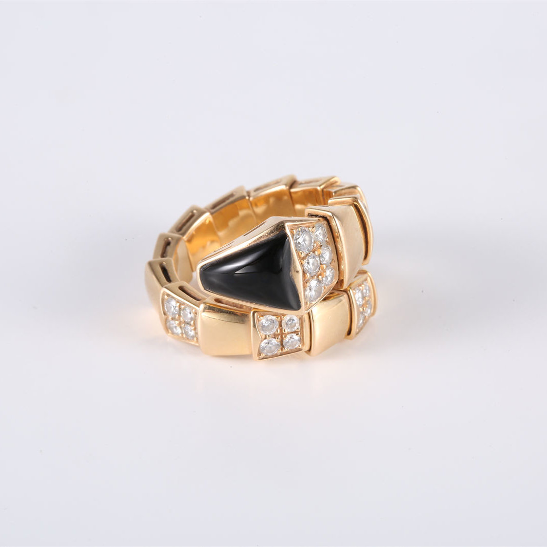 BVLGARI Rose Gold SERPENTI Snake Ring with Diamonds 18K 18K Rose Gold,Diamond-Hana Vintage