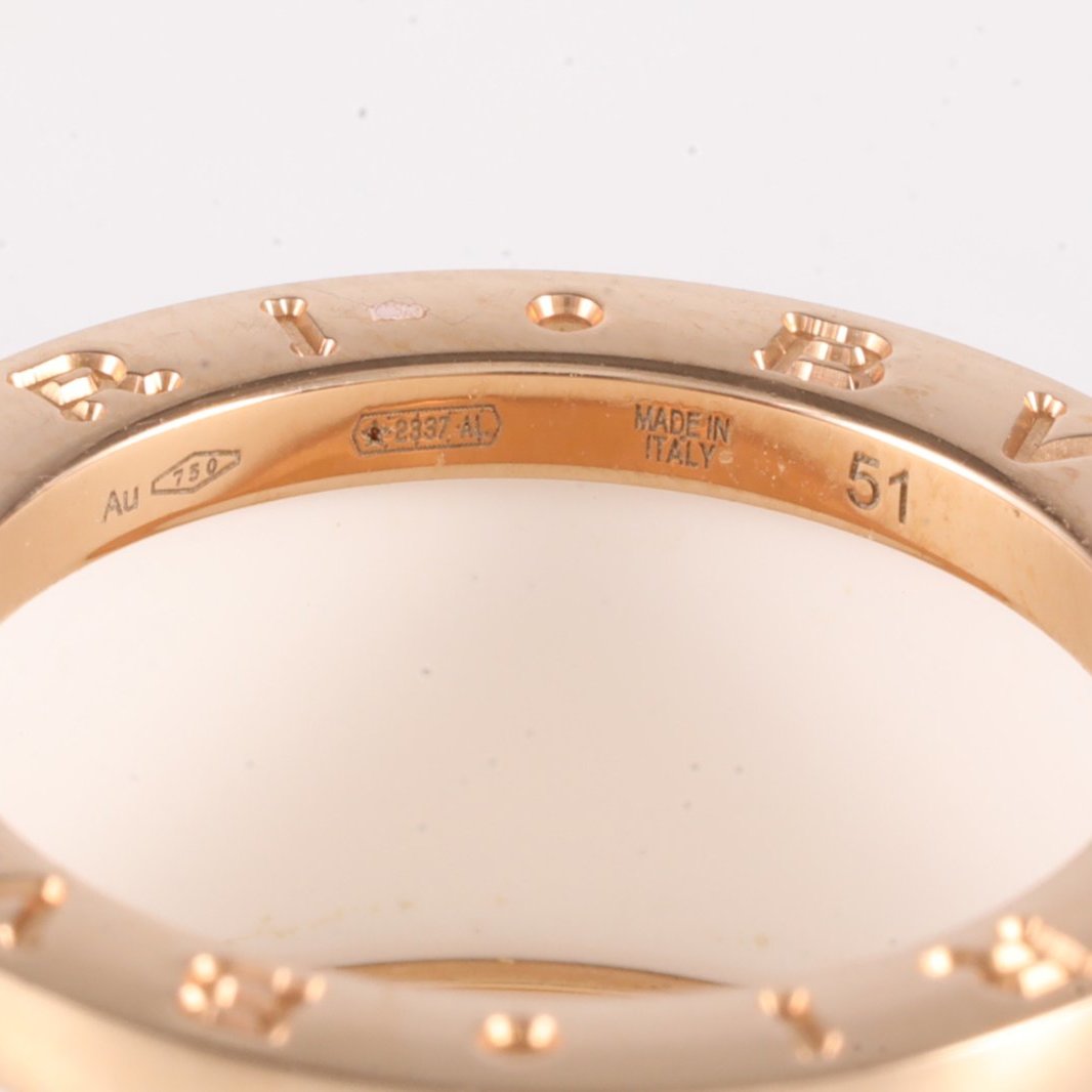 BVLGARI B.ZERO1 Coil Ring 18K Rose Gold,White Ceramic-Hana Vintage