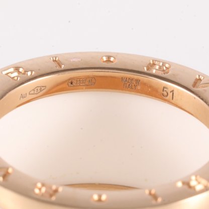 BVLGARI B.ZERO1 Coil Ring 18K Rose Gold,White Ceramic-Hana Vintage