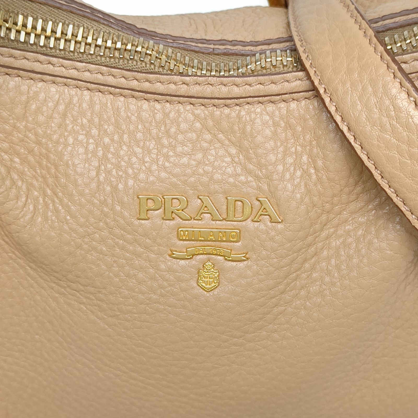 PRADA Milk Tea Color Handbag-Hana Vintage