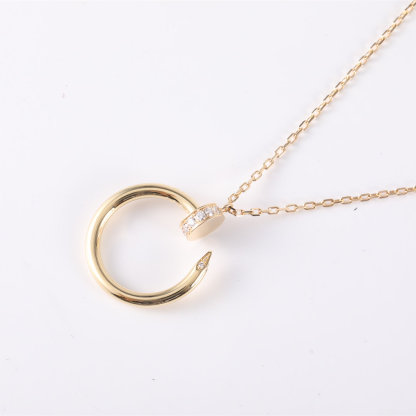 CARTIER Gold Nails Necklace 18K 18K Gold,Diamond-Hana Vintage