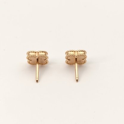 VAN CLEEF&ARPELS Sweet Alhambra Small Single Flower Earrings 18K Rose Gold,Carnelian-Hana Vintage