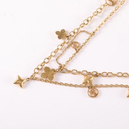 LOUIS VUITTON LV Clover Double-layer Necklace Alloy-Hana Vintage