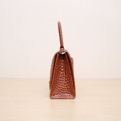 *BALENCIAGA Hourglass (M size) with Alligator Embossing-Hana Vintage