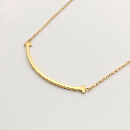 TIFFANY&CO Tiffany T Smile Necklace Small 18K Rose Gold-Hana Vintage