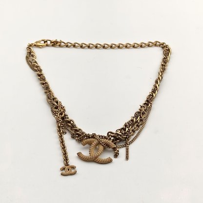 CHANEL 22A Necklace Irregular Metal Lava Necklace Alloy-Hana Vintage