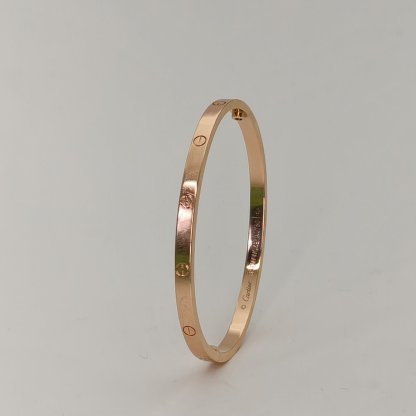 CARTIER LOVE 18K Gold Narrow Bracelet 18K Rose Gold-Hana Vintage