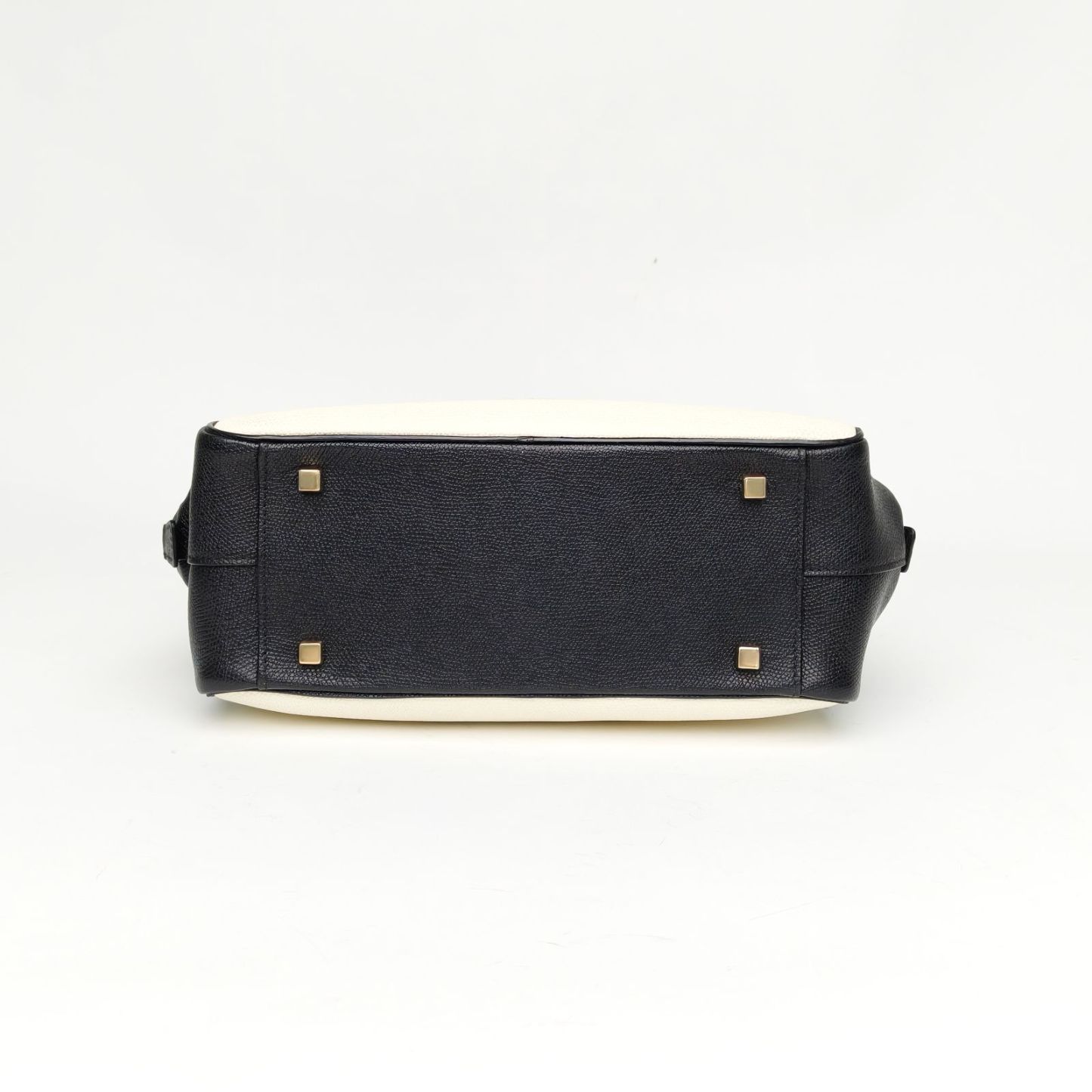 Valextra Black and White Serie S Series Trapezoidal Handbag Shoulder Bag