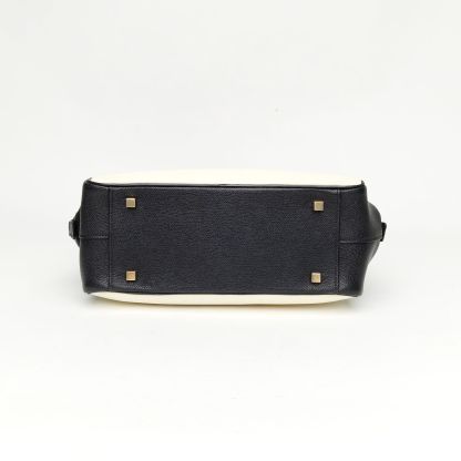 Valextra Black and White Serie S Series Trapezoidal Handbag Shoulder Bag