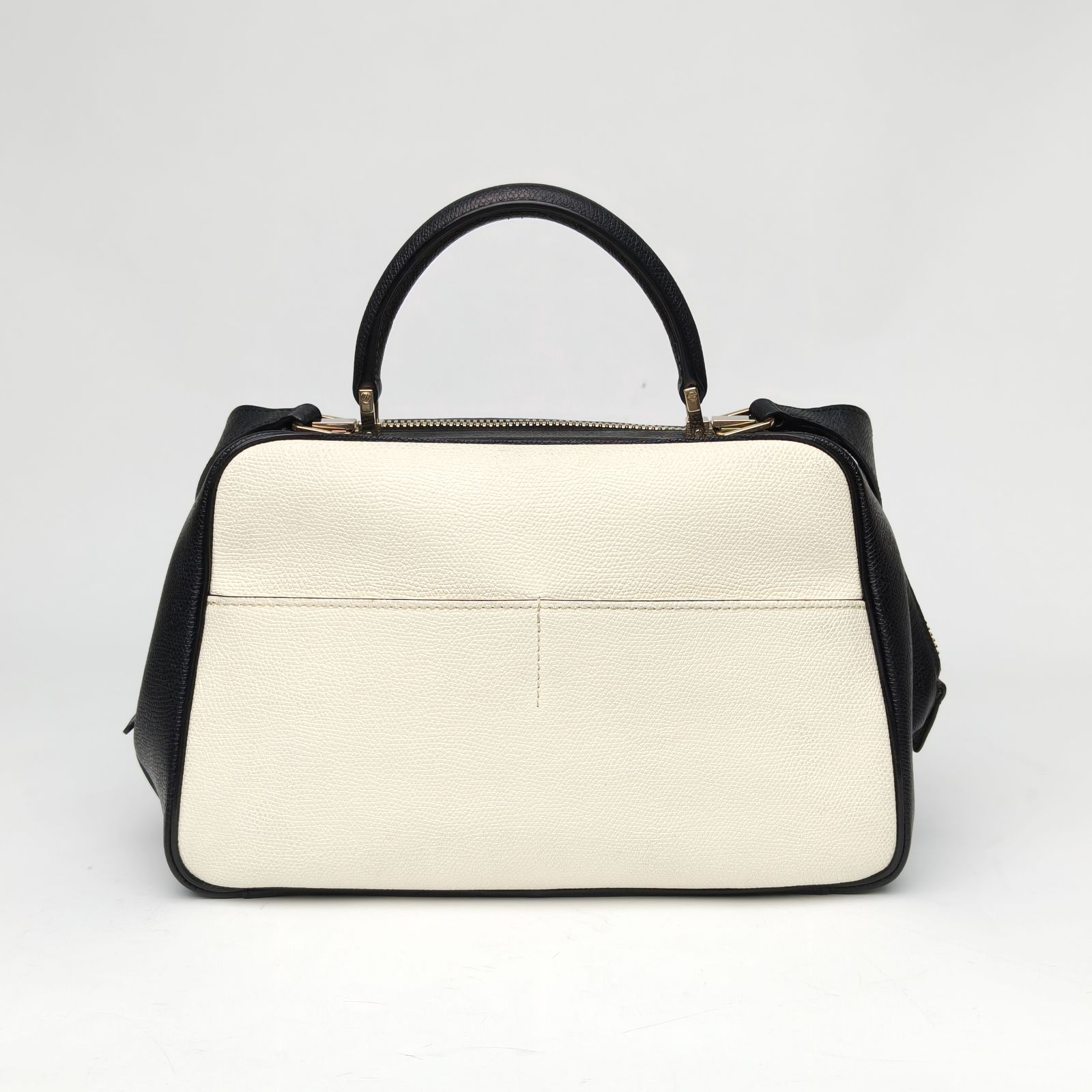 Valextra Black and White Serie S Series Trapezoidal Handbag Shoulder Bag