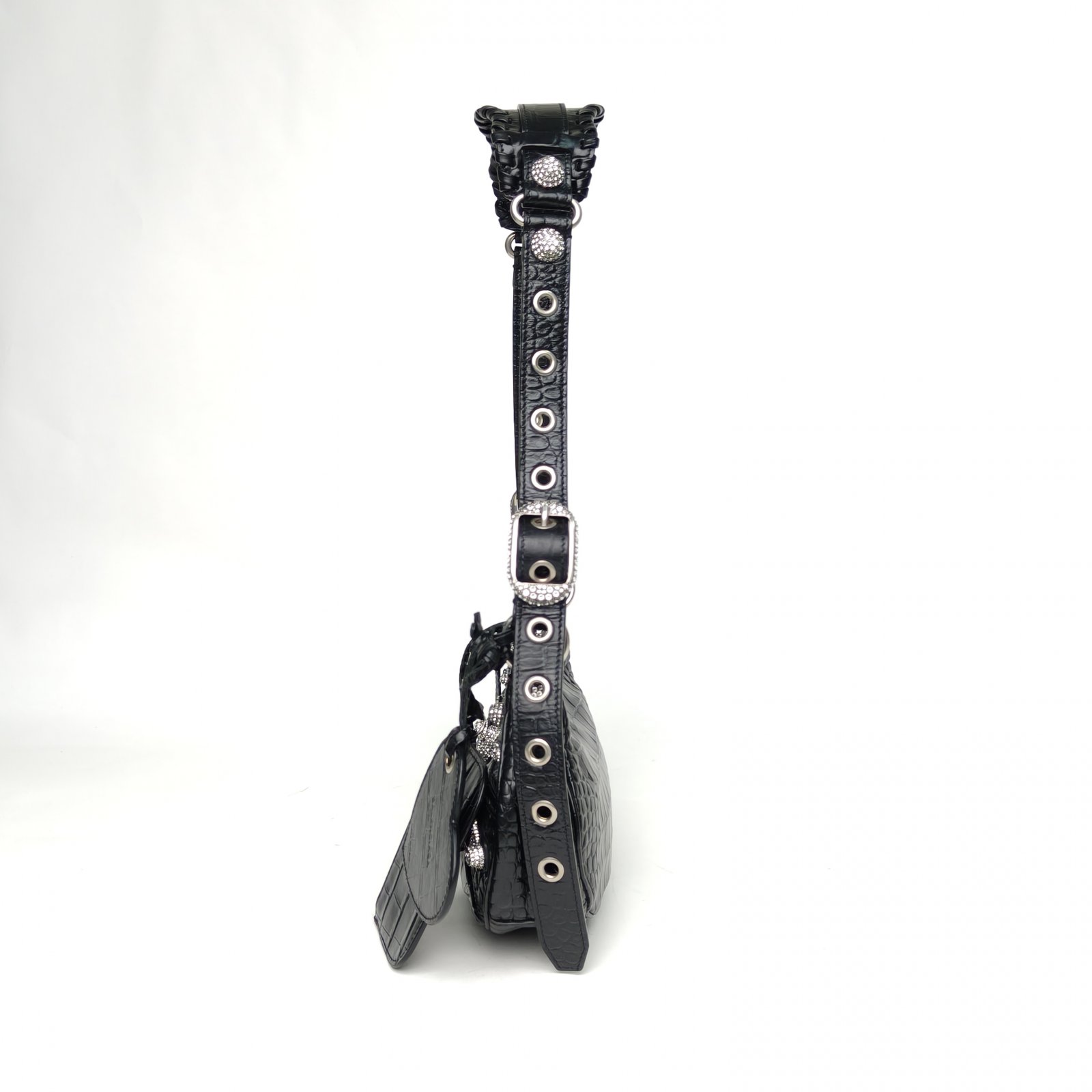 *BALENCIAGA Le Cagole Motorcycle Loop xs 25.9cm Crocodile Embossed-Hana Vintage
