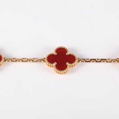 VAN CLEEF&ARPELS Vintage Alhambra medium five-petal bracelet new clasp 18K Gold,Carnelian-Hana Vintage