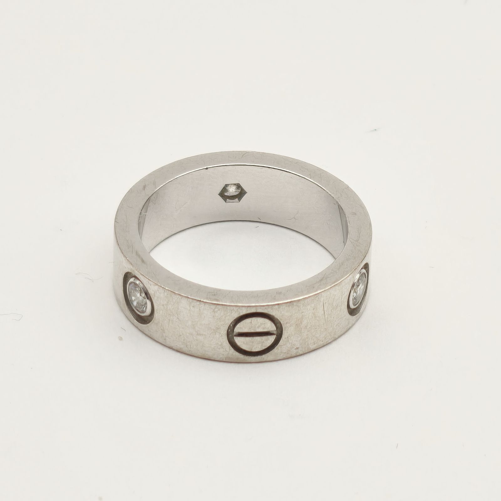 CARTIER LOVE 18K Gold 3 Diamonds Ring 18K White Gold,Diamond-Hana Vintage