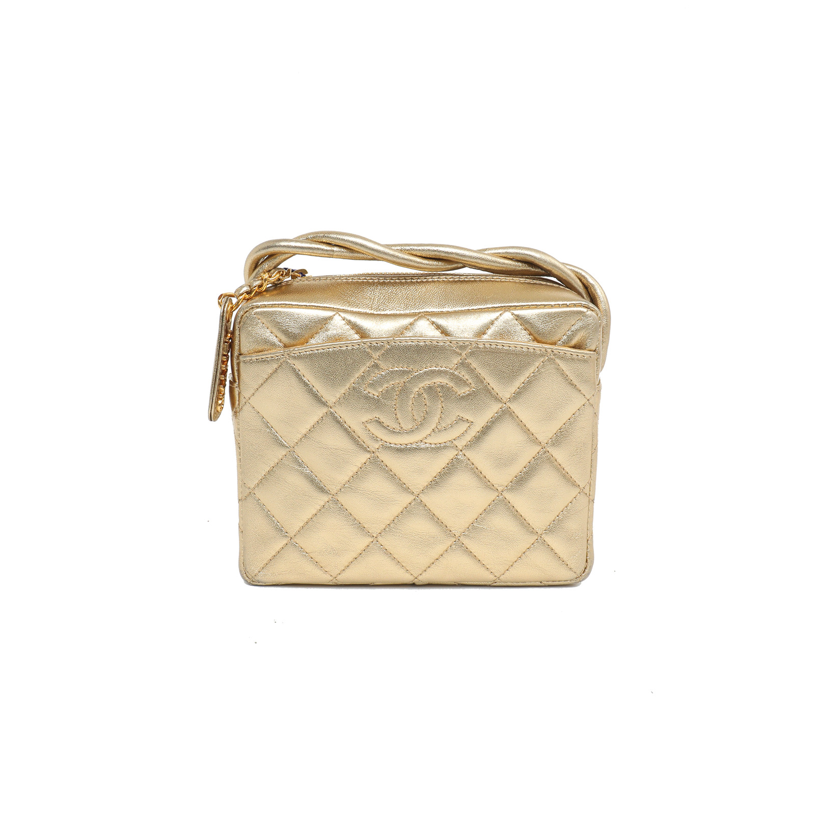 CHANEL Vintage Twisted Strap Crossbody Bag, Gold, 1997