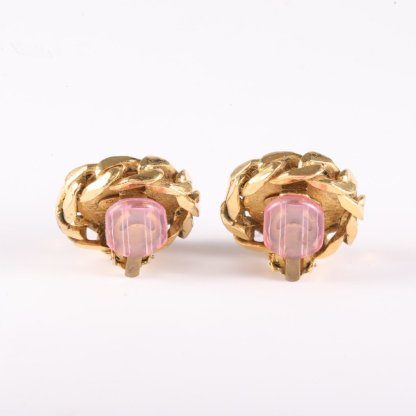 CHANEL 23 Vintage Double C Circle Clip-on Earrings Alloy-Hana Vintage