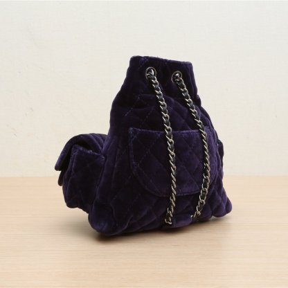 CHANEL Vintage Showpiece Velvet Mini Frog Bag, Purple Velvet, 2013, Sliver Hardware