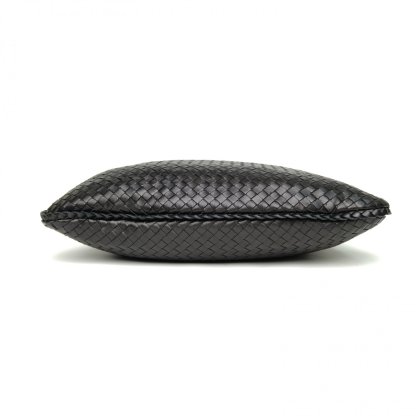 BOTTEGA VENETA Black Gold Hardware Classic Weave Handbag Medium 48cm-Hana Vintage