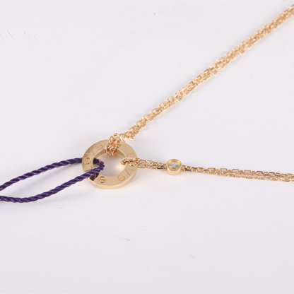 CARTIER LOVE 18K Gold Pendant Necklace with 2 Diamonds 18K Gold,Diamond-Hana Vintage