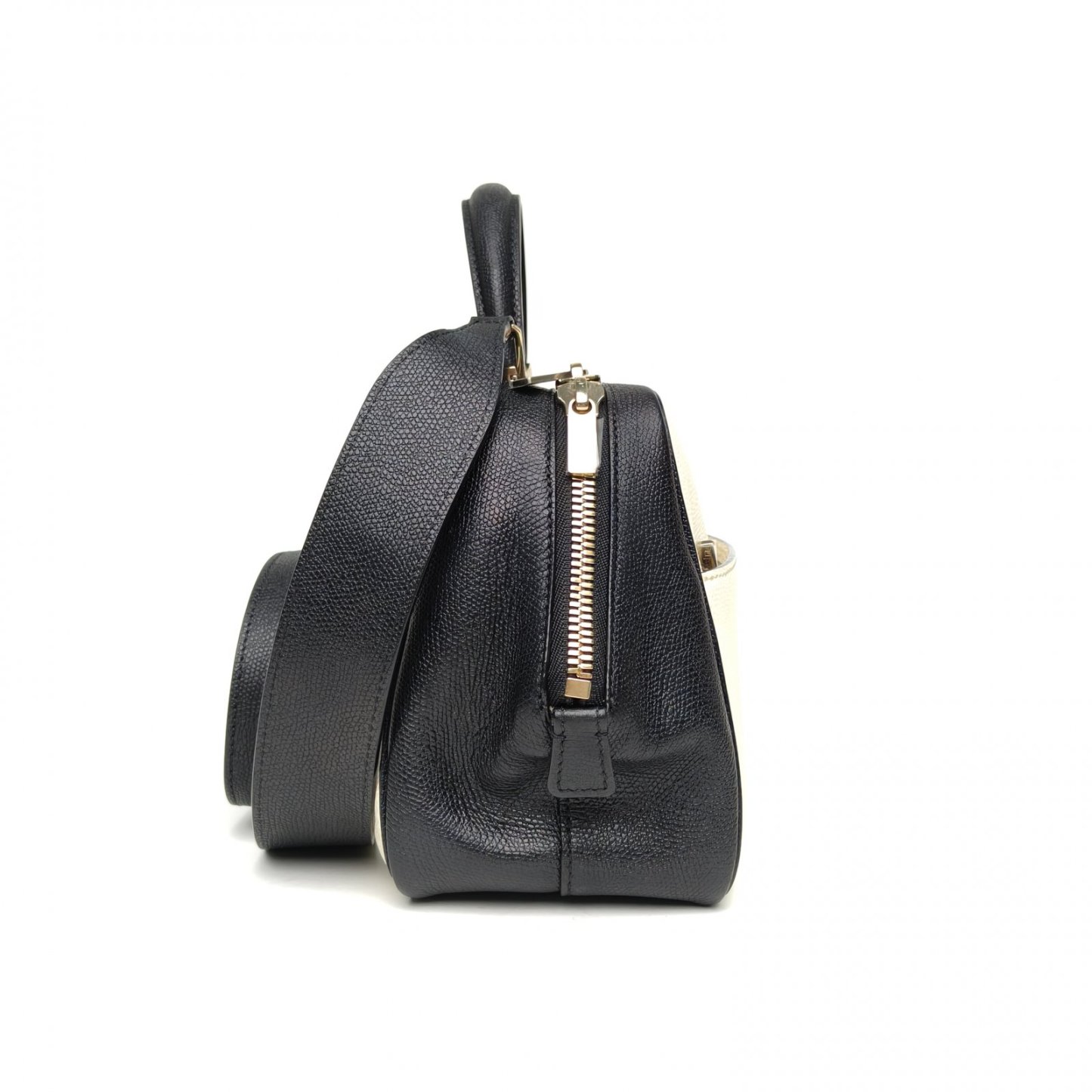 Valextra Black and White Serie S Series Trapezoidal Handbag Shoulder Bag