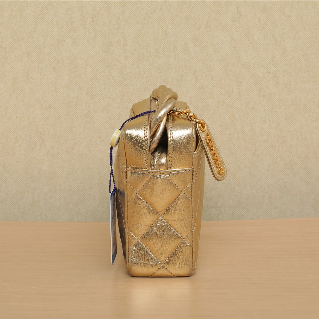 CHANEL Vintage Twisted Strap Crossbody Bag, Gold, 1997