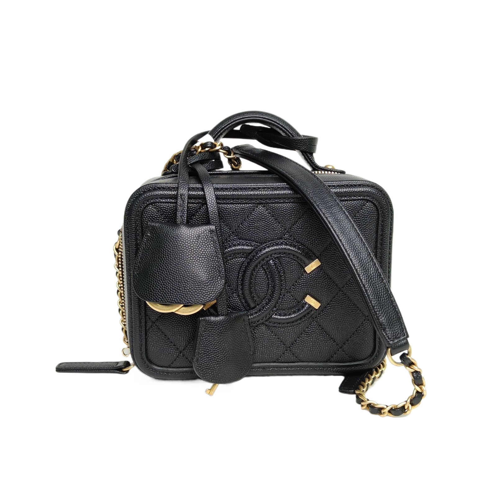 CHANEL Vanity Case Camera Bag, Horizontal Version, with Handle, Small Size, 17cm-Hana Vintage