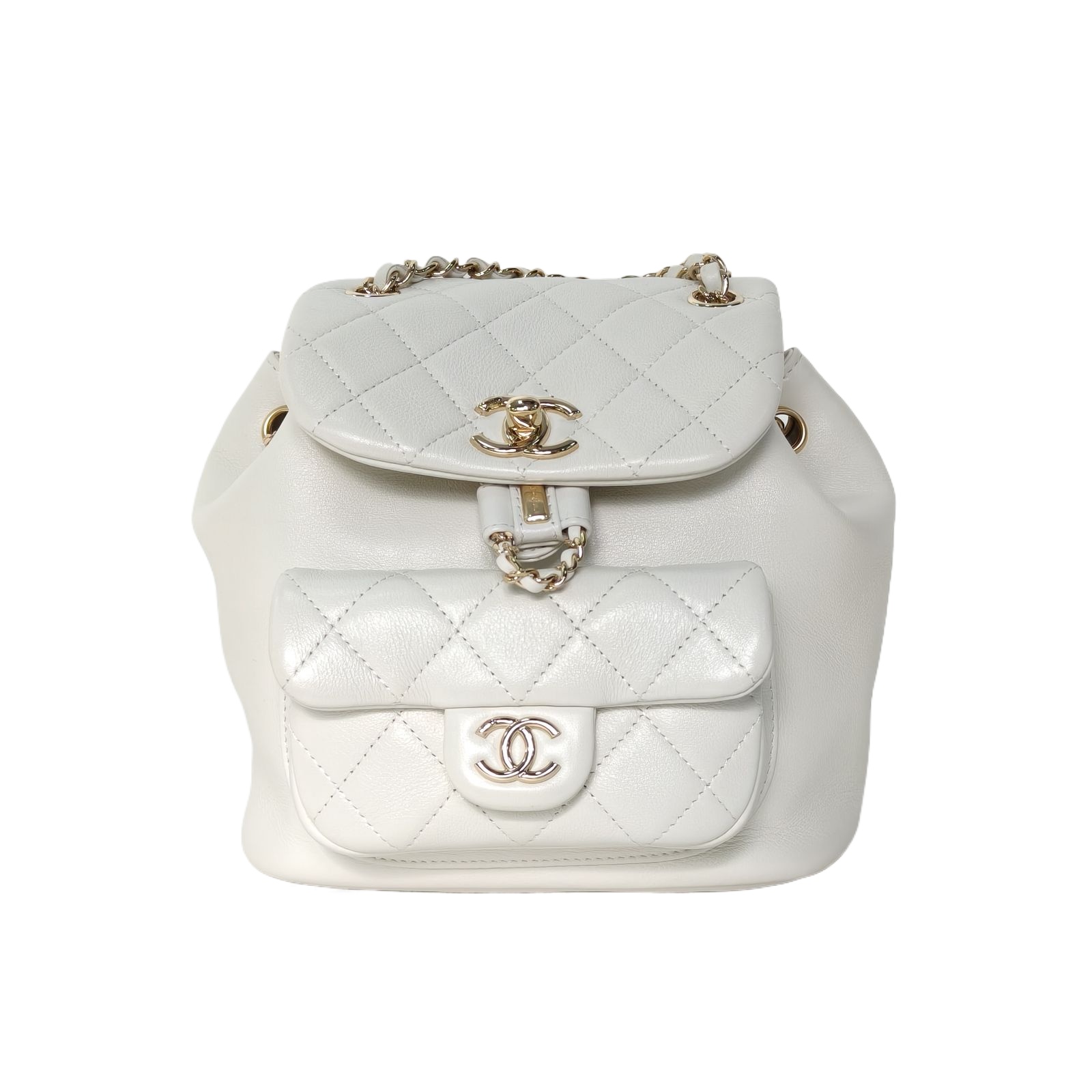 *CHANEL Duma Drawstring Flap Backpack, Single Pocket, Small Size, 18cm-Hana Vintage