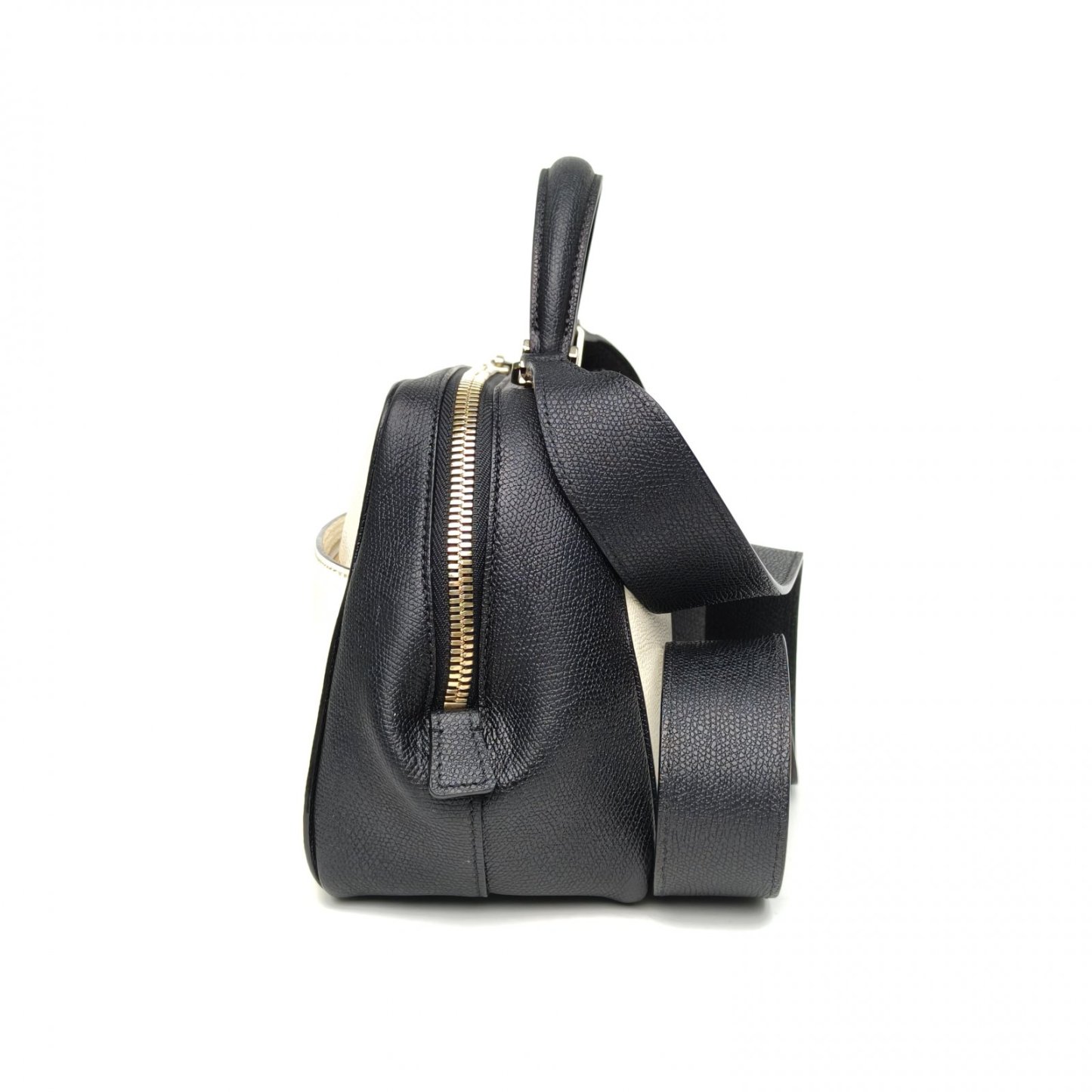 Valextra Black and White Serie S Series Trapezoidal Handbag Shoulder Bag