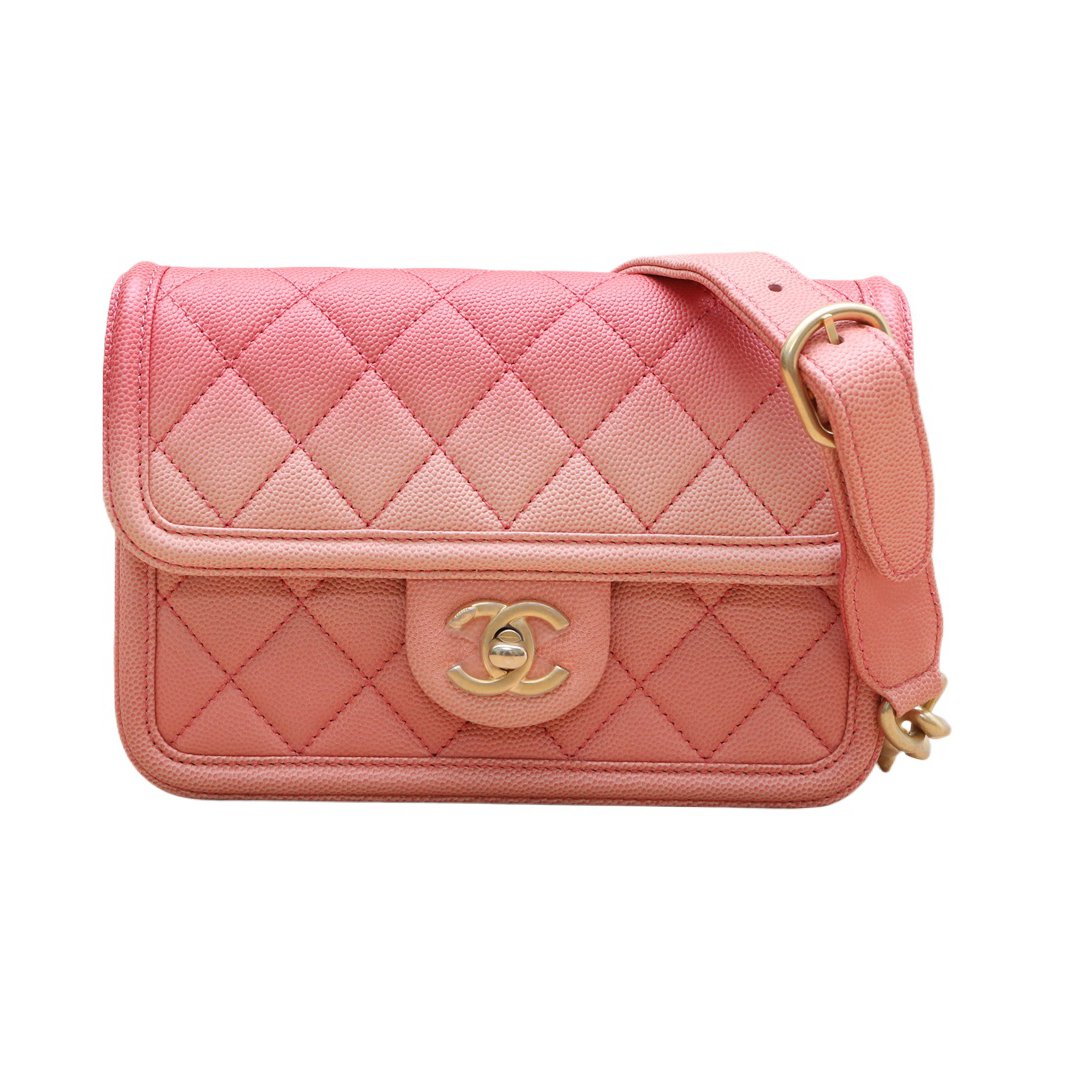 CHANEL Chanel Fanny Pack, Gradient Pink Flap with Gold Hardware, Gradient Color, 2019, Gold Hardware