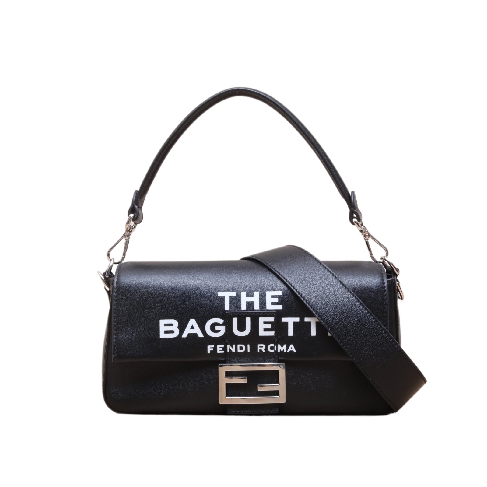 *FENDI Black Sliver Hardware Fendi x MJ Co-branded Baguette bag-Hana Vintage
