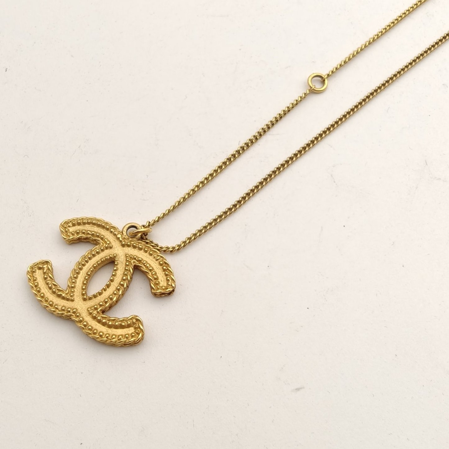 CHANEL Wheat Ear Double C Necklace Alloy